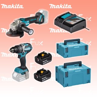 Makita DLX2210TJ1 Schlagbohrschrauber + Winkelschleifer 18V