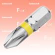 PH2 Philips-Bits mit Farbring gelb, 25 mm, 10 Stück