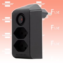 2-fach Abzweigstecker drehbar bis 300° schwarz