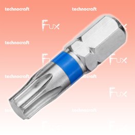 T30 Torx-Bits mit Farbring blau, 25 mm, 10 Stück
